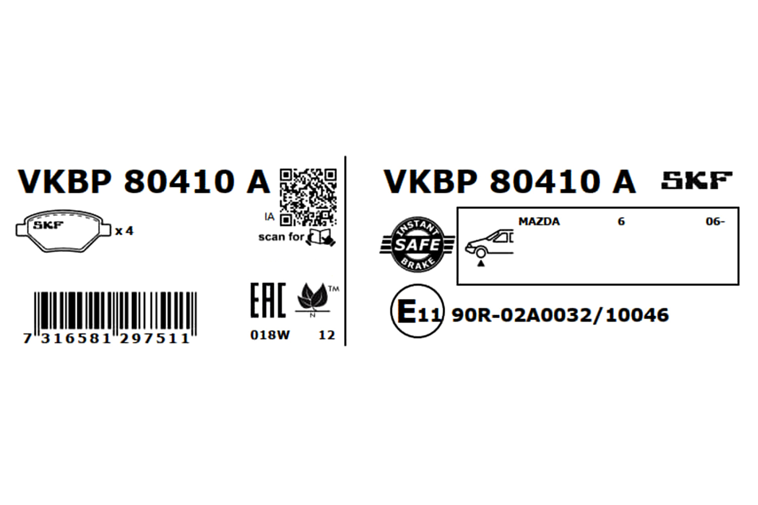 SKF VKBP 80410 A set...
